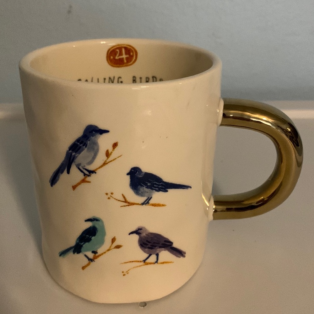 Magenta Booville  Angela Staehling 4 Calling Birds Ceramic Mug